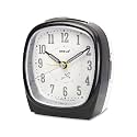 OREVA Alarm Table Clock with 4 Step Snooze Buzzer Sound (9 cm x 6.1 cm x 10.3 cm, AA3097)(White)