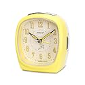 OREVA Alarm Table Clock with 4 Step Snooze Buzzer Sound (9 cm x 6.1 cm x 10.3 cm, AA3097)(Yellow)