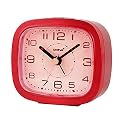 OREVA Alarm Table Clock with LED and 4 Step Buzzer Sound (Red Body Red LED, 9.4 cm x 3.9 cm x 8.5 cm, AA3507)
