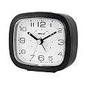 OREVA Alarm Table Clock with LED and 4 Step Buzzer Sound (Black Body White LED, 9.4 cm x 3.9 cm x 8.5 cm, AA3507)