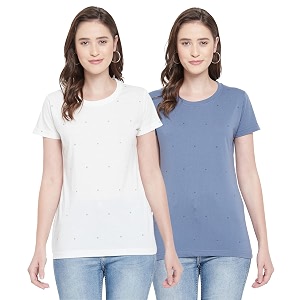 Orewa Solid Womens Regular Fit T-Shirt