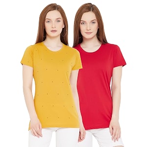 Orewa Solid Womens Regular Fit T-Shirt