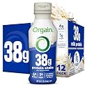 Orgain 38g High Protein Grass-Fed Shake, 6g BCAAs, Vanilla, 14 oz, 12pk
