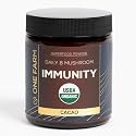 One Farm by WAAYB Organic 8 Mushroom Immunity Powder, Non-GMO - Turkey Tail, Chaga, Cordyceps, Shiitake, Reishi, Maitake, Lion's Mane, and Mesima - Vegan Mushroom Supplement in a Resealable Glass Jar