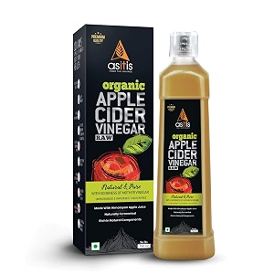as-it-is organic apple cider vinegar - 750ml with mother  usda certified  raw undiluted unpasteurized unfiltered
