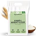 Organic Atman Khapli Wheat Flour 5kg Pack | Emmer Wheat Flour | Low Gluten Low GI | Slow Stone-Ground | High Fiber & Protein | Freshly Milled | 100% Whole Wheat Chakki Atta | No Additives | Khapli Atta (5kg)