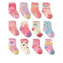 Organic Cotton Ankle Length Anti Slip Socks For Baby With Grip 0-36 Months-Cartoon, Multicolored