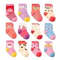 Organic Cotton Ankle Length Anti Slip Socks For Baby With Grip 0-36 Months-Cartoon, Multicolored (IN, Age, 12 Months, 18 Months, 6)
