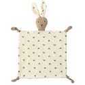 Organic Cotton Muslin Lovey Blanket, Organic Cotton Muslin Bunny Security Blanket Soft &amp; Breathable Lovie Baby Gifts for Boys and Girls