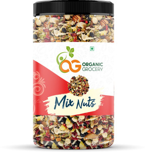 organic grocery premium mix dry fruits almonds cashew kishmish apricot black raisins jar 1 x 500 g