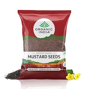 organic india aromatic anti-oxidant rich anti-inflammatory and good for digestion organic mustard seeds-100gm