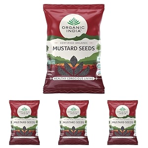 organic india aromatic anti-oxidant rich anti-inflammatory and good for digestion organic mustard seeds-100gm pack of 4