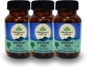 organic india breathe free 60 capsules bottle- pack of 3