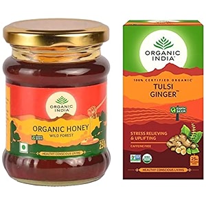 organic india wild forest honey multi floral 250g amp tulsi ginger 25 tb