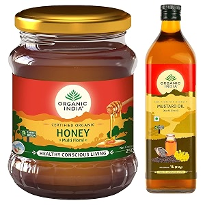 organic india wild forest honey multi floral 250g amp organic india organic mustard oil - 750ml