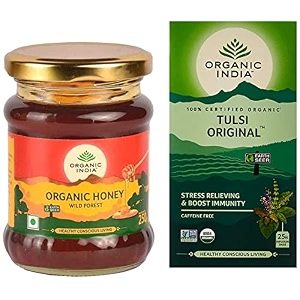 organic india wild forest honey multi floral 250g amp tulsi original tea 25 infusion tea bags