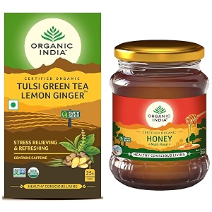 organic india wild forest honey multi floral 250g amp organic india tulsi green tea lemon ginger 25 tb