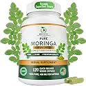 Organic Moringa Capsules 800mg, 3rd Party Tested & Non-GMO, 120 Count