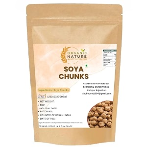 organic nature soya chunks soya wadi pack of 200 gram