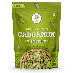 organic nuts cardamom green whole - 50g grade - big size sabut choti elaichi