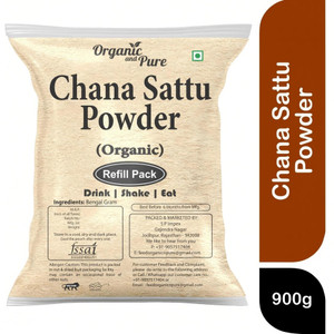 organic and pure chana sattu powder chana ka sattu roasted channa weight protein muscle refill 09 kg
