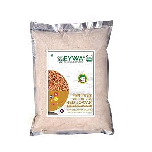 organic red sorghum flour 10 kg for eating and cooking  lal juvar atta  produce of india from organic farms by eywa
