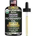 Organic Rosemary Oil for Hair Growth, 2 Fl Oz, 100% Pure Steam Distilled