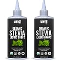 Organic Stevia Liquid Drops Pure Liquid Stevia Extract, Zero Calorie Sweetener for Coffee, Tea &amp; Baking Keto Friendly Sweetener Drops, 8 fl oz, 1,823 Servings (Pack of 2)