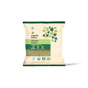 organic tattva organic fennel saunf 100 gram  naturally processed from farm picked fresh seeds