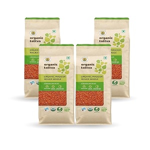 organic tattva masoor malka dal 500g unpolished whole red lentils 4-pack