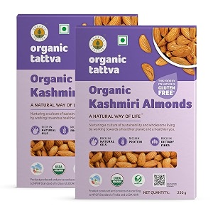 Organic Tattva Premium Kashmiri Almonds 250g Pack
