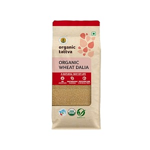 organic tattva wheat daliya 500g  broken wheat  naturally processed wheat rava  pure amp organic  ideal for healthy meals  hygienically packed