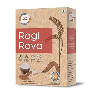 organic wisdom raginachni rava finger millet semolina  stone-ground  gluten free  high calcium  source of iron  no preservatives  400g