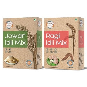 organic wisdom-back to roots instant ragi amp jowar idli combopack of 2-400g eachgluten free amp 100 naturalhealthy breakfast