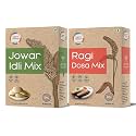 Organic Wisdom - Back to Roots Jowar Idli & Ragi Dosa Mix Combo | Pack of 2 (400 g Each) | 100% Natural & Gluten Free | Stone Ground | Healthy Breakfast