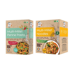 organic wisdom multi-millet noodles  pasta no maida not fried no msg  protein  fiber rich instant noodles 2 x 282 g