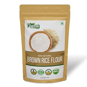 organic zing brown rice flour  rice flour for baking  high in protein  rice flour tortillas -  vegan  preservative free  product of india - 907g resealable pack