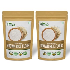 organic zing organic brown rice flour  rice flour for baking  high in protein  rice flour tortillas - vegan  preservative free  resealable pack - 680g pack of 2