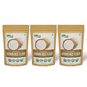 organic zing organic brown rice flour  rice flour for baking  high in protein  rice flour tortillas - vegan  preservative free  resealable pack - 907g pack of 3