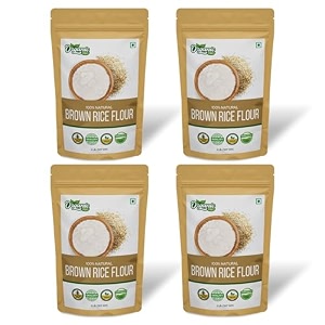 organic zing organic brown rice flour  rice flour for baking  high in protein  rice flour tortillas - vegan  preservative free  resealable pack - 907g pack of 4