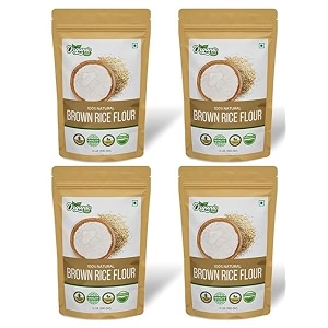 organic zing organic brown rice flour  rice flour for baking  high in protein  rice flour tortillas - vegan  preservative free  resealable pack - 680g pack of 4