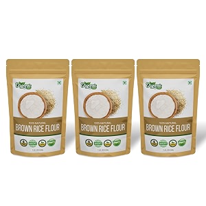 organic zing organic brown rice flour  rice flour for baking  high in protein  rice flour tortillas - vegan  preservative free  resealable pack - 454g pack of 3