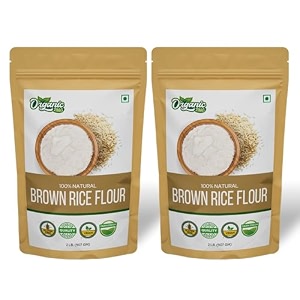 organic zing organic brown rice flour  rice flour for baking  high in protein  rice flour tortillas - vegan  preservative free  resealable pack - 907g pack of 2