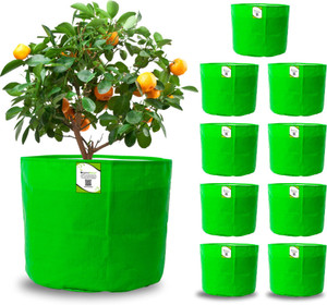 organicbazar 18x18 big size grow bags for fruit tree premium hdpe 260 gsm pack of 10 green grow bag