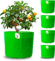 ORGANICBAZAR Premium 18x18 Grow Bags for Home Garden, HDPE 260 GSM (Pack of 5), Big Size Grow Bag