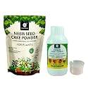 OrganicDews Enriched Neem Seed Cake Powder 1 Kg + Liquid Seaweed Fertilizer 250 ml Bio Stimulant - Plant Growth Enhancer, Soil Conditioner, Increases Soil Fertility for Indoor &amp; Outdoor Plants