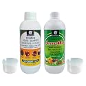 OrganicDews Liquid Seaweed Extract &amp; Amino Acid Fertilizer - 1 litre Combo Based Bio Stimulant Concentrate Measuring Cup 25 ml - Plant Growth Enhancer, Soil Conditioner for Indoor and Outdoor