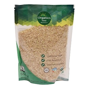 organics food market unpolished brown rice pack of 2 500gms each