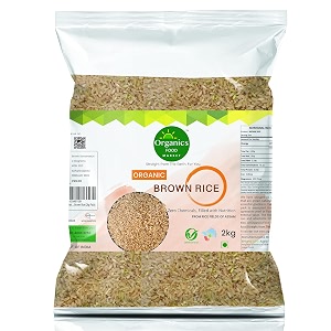 organics food market unpolished brown rice 2kg pack