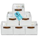 OrganiHaus 12x8in Canvas Storage Baskets, 6 Pack - Fabric Bins for Shelves